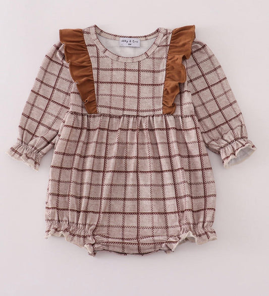 Brown plaid girl bubble