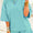 Green/blue striped short set