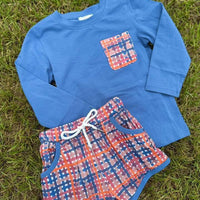 Boys long sleeve plaid set