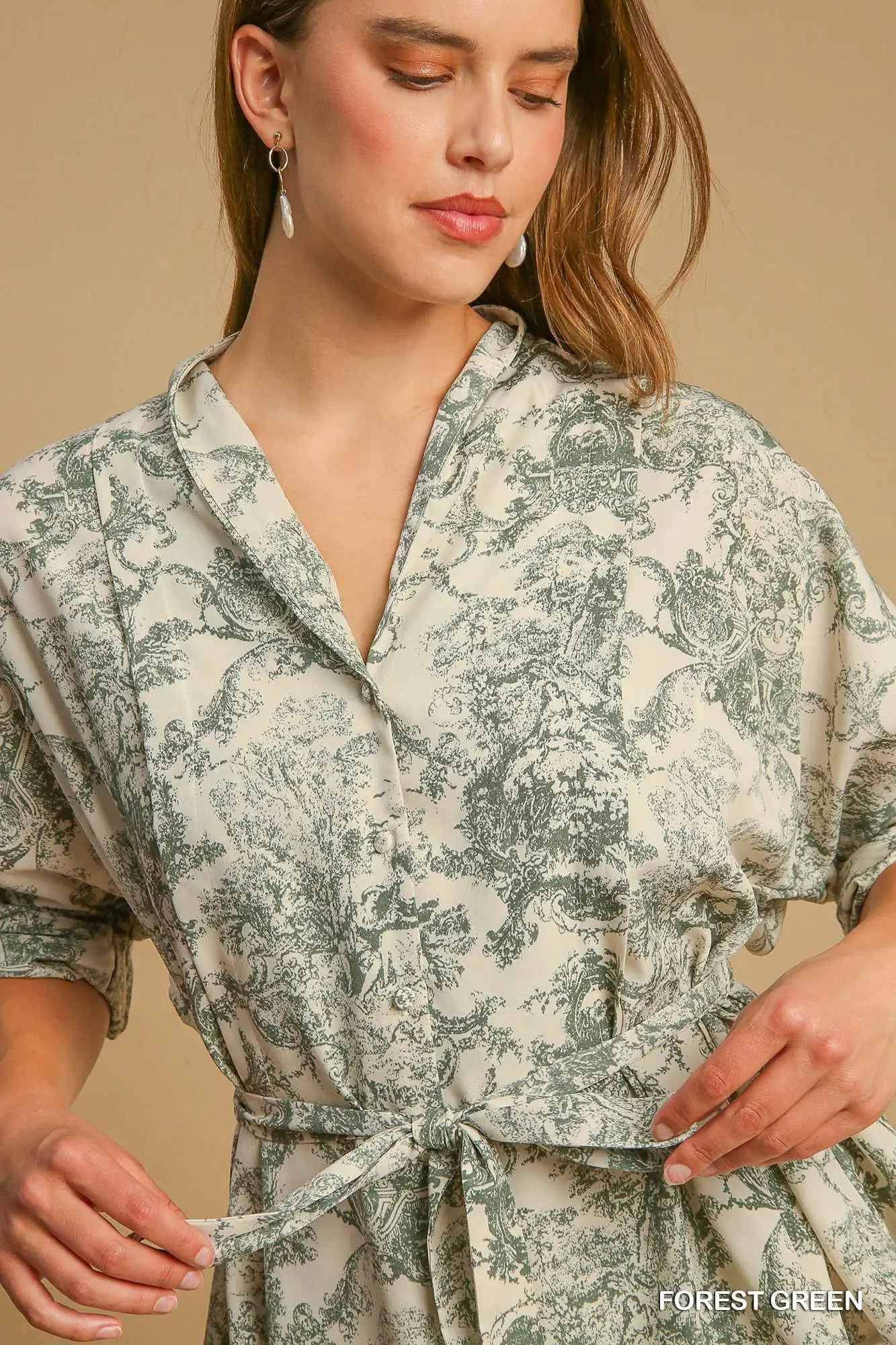 Green Landscape Print Top