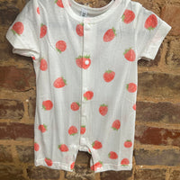 Bamboo Strawberry girls romper