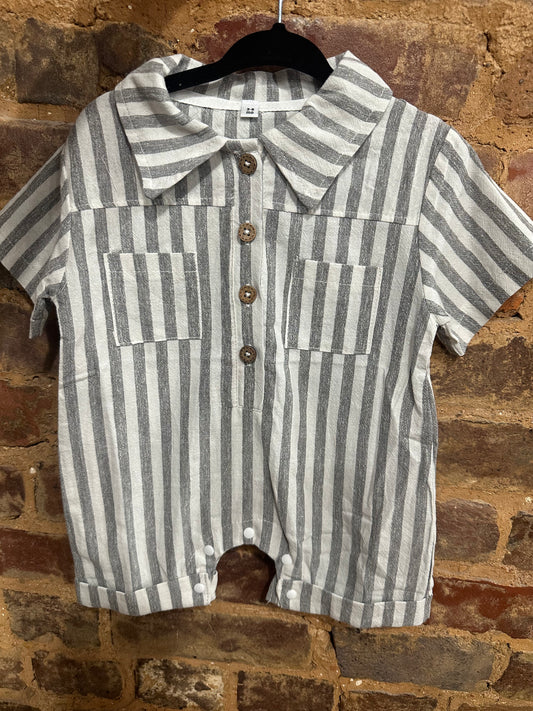 Grey Striped romper