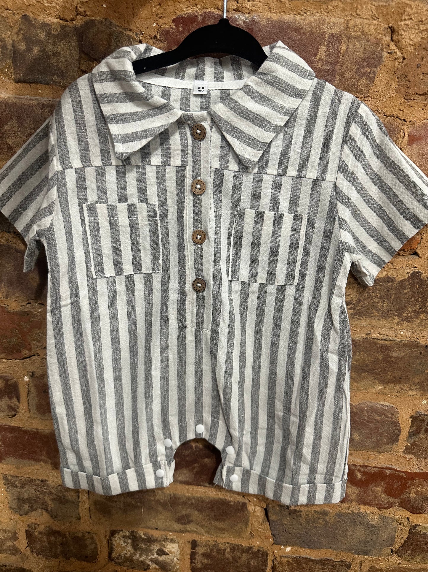 Grey Striped romper