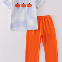 French knot pumpkin boys set