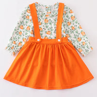 Pumpkin floral dress set