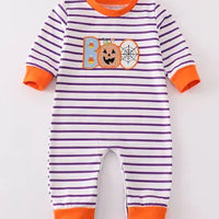 Striped boo romper