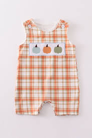 Boys plaid pumpkin Jon Jon