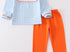 Blue plaid pumpkin boys set