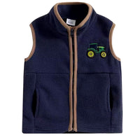Tractor embroidered vest
