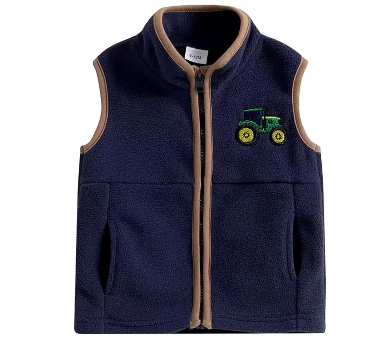 Tractor embroidered vest