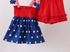 Blue star ruffle smocked set