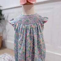 Three sisters happy Daisy smocked bubble