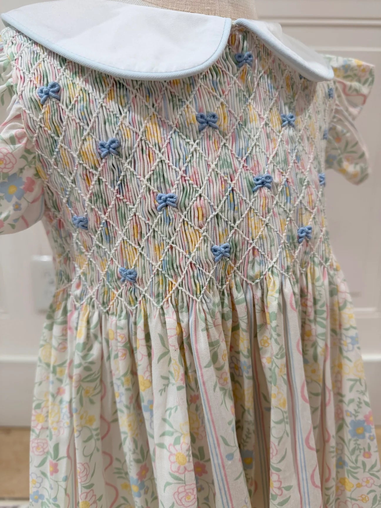 Three sisters spring bouquet smocked dress