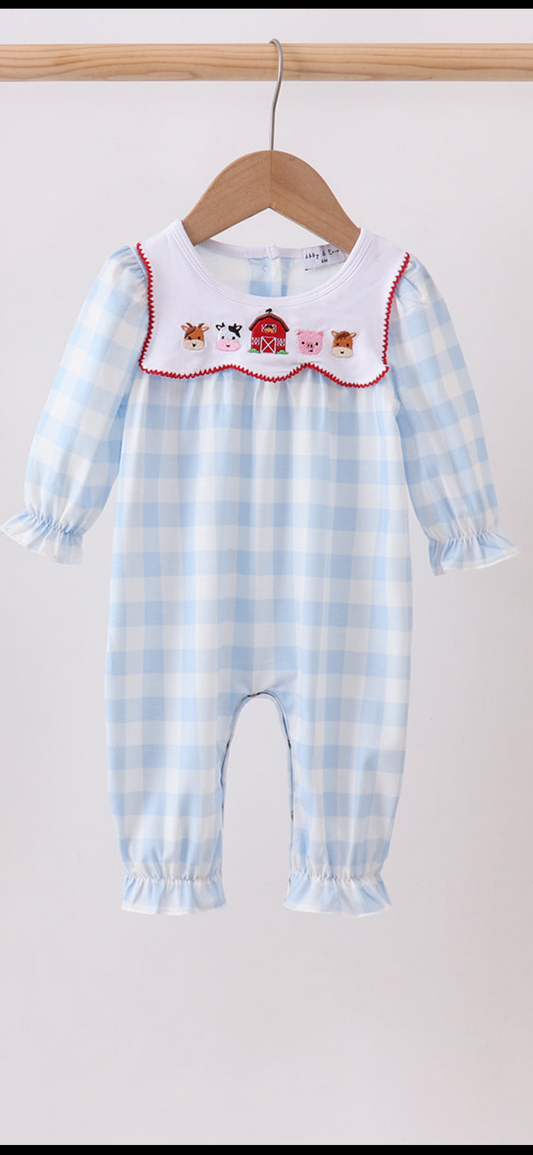 Girls farm romper