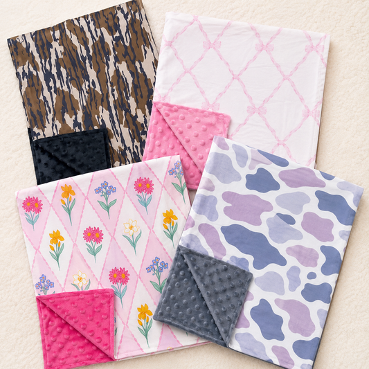 Minky dot blankets