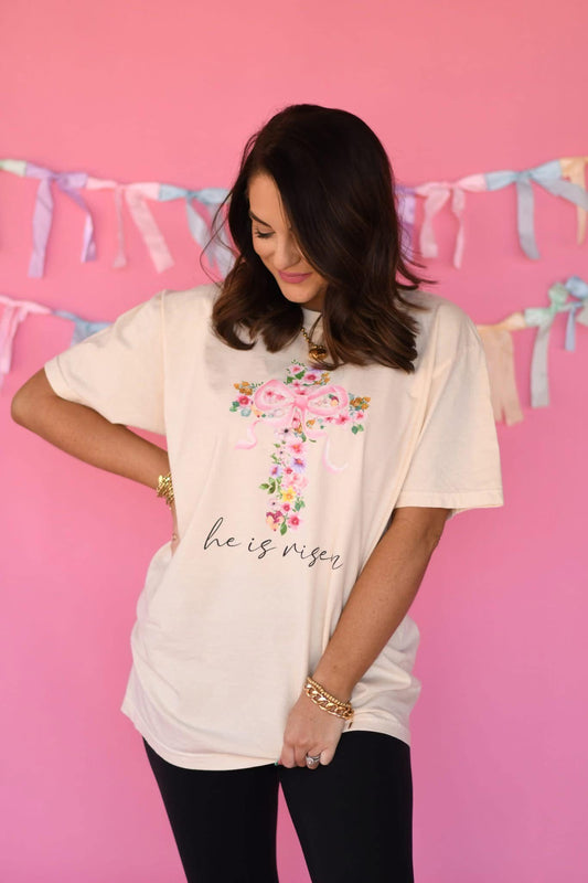He is risen floral tee