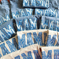 Blue Jean MAMA floral tee - comfort colors