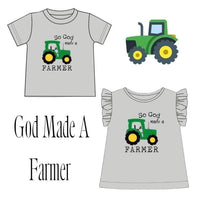 So God Made a Farmer - Boys Embroidered tee