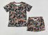 Brown/green camo short set