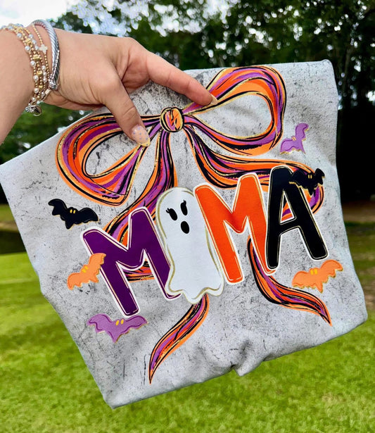Mama spooky bow tee
