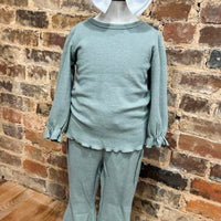 Olive girls ruffle pant set 12/18M