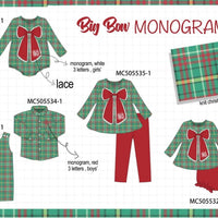 Christmas plaid bow bubble