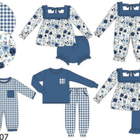 Girls blue floral set 18/24M