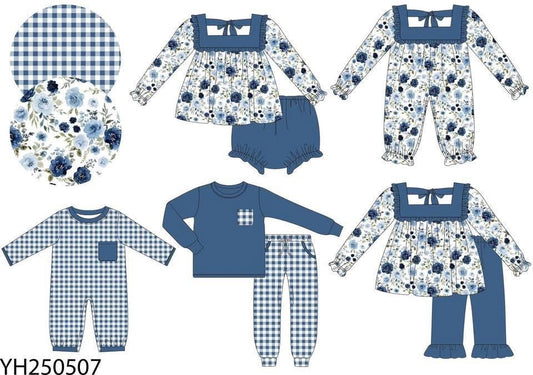 Girls blue floral set 18/24M
