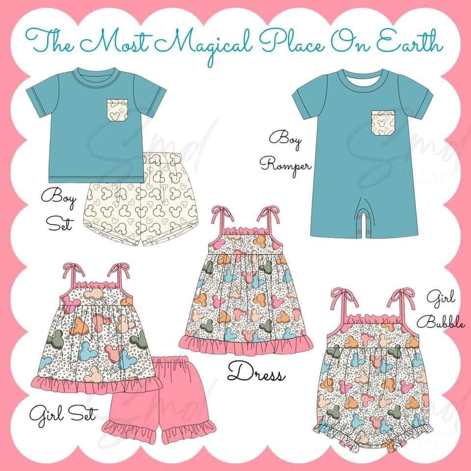 Magical place on earth boy romper- 3T