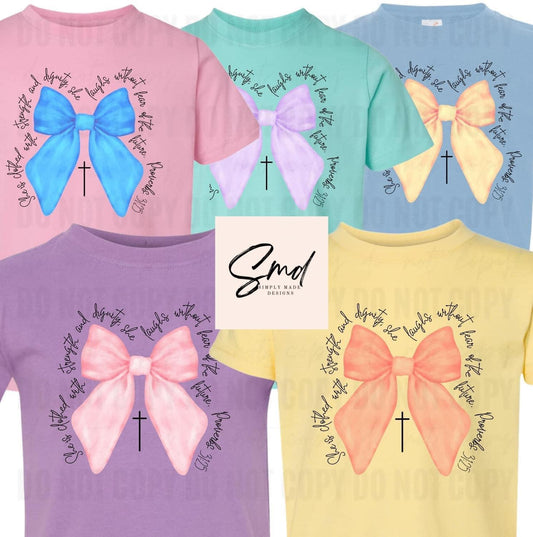 She is clothed.. tee- pink