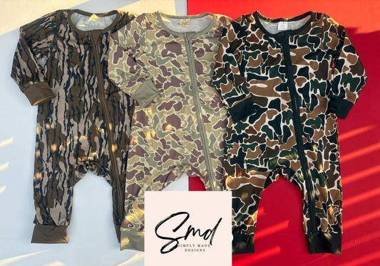 Bottomland zip romper (far left)