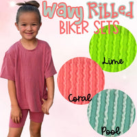 Ribbed blue (pool) short set