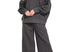Collard Long sleeve ribbed set- black