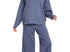 Collard Long sleeve ribbed set- d. Blue