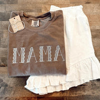 Embroidered coffee Mama tee- L