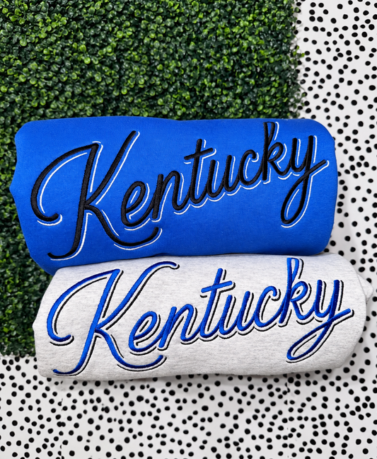 Blue Kentucky Embroidered Crewneck