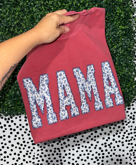 MAMA floral applique tee