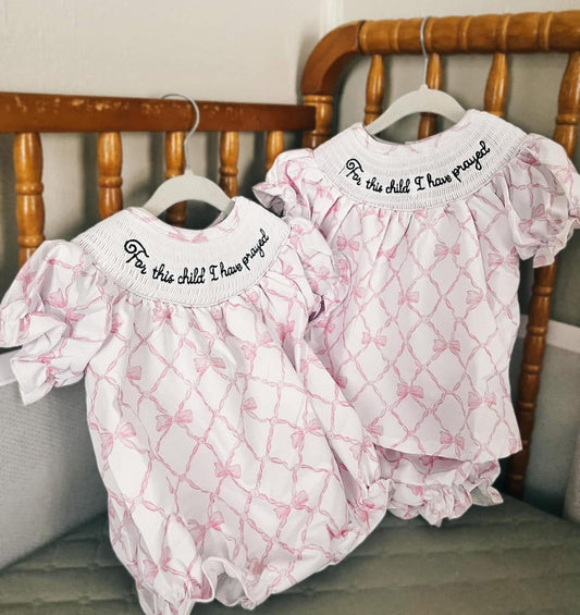 For this Child I have prayed smocked bubble 0/3M