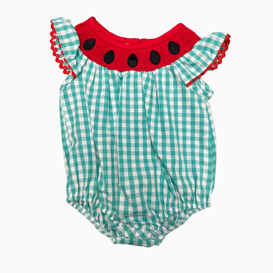 Smocked Watermelon girls bubble