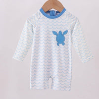 Blue turtle one piece swimsuit