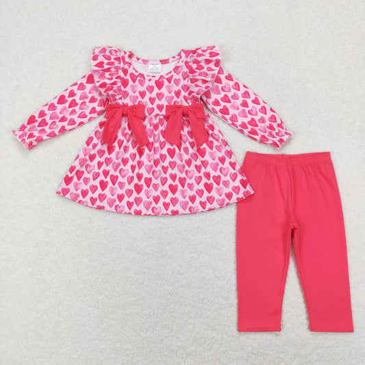 Pink hearts pant set