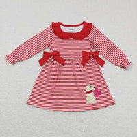 Red striped dog heart dress