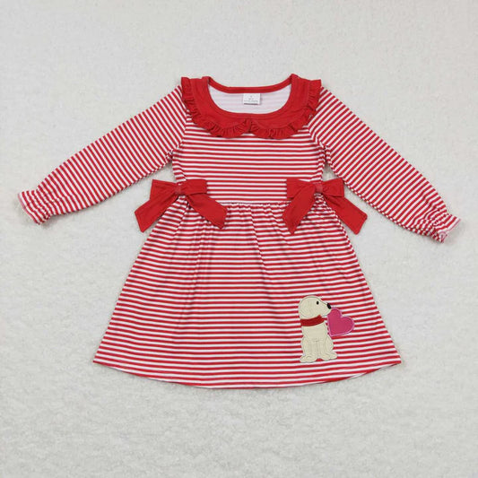 Red striped dog heart dress