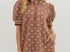 Puff sleeve rust dress