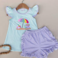 Girls beach short set