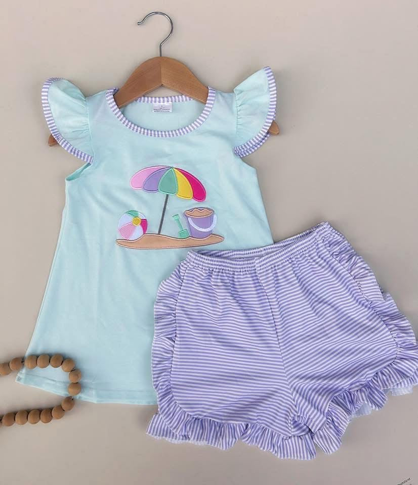 Girls beach short set