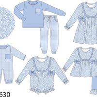 Blue floral girls pant set