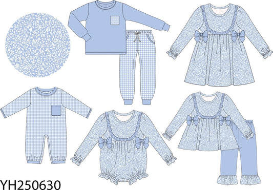 Blue floral girls pant set