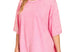 Acid wash boyfriend tee- candy pink