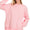 Acid wash hi low fleece pullover - candy pink